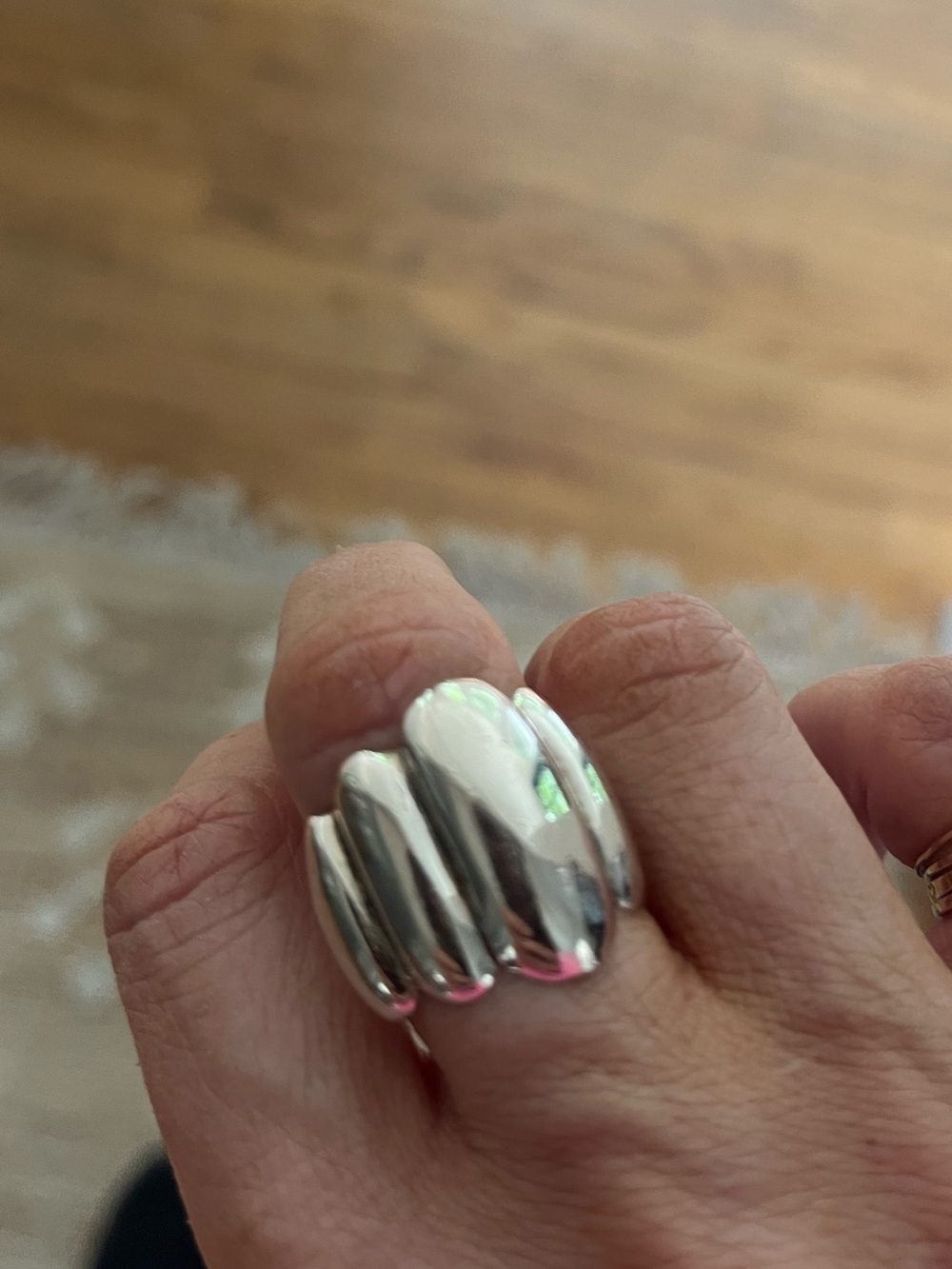 Mexico ATI Athra Trading 925 Sterling Silver Lobe Design Ring